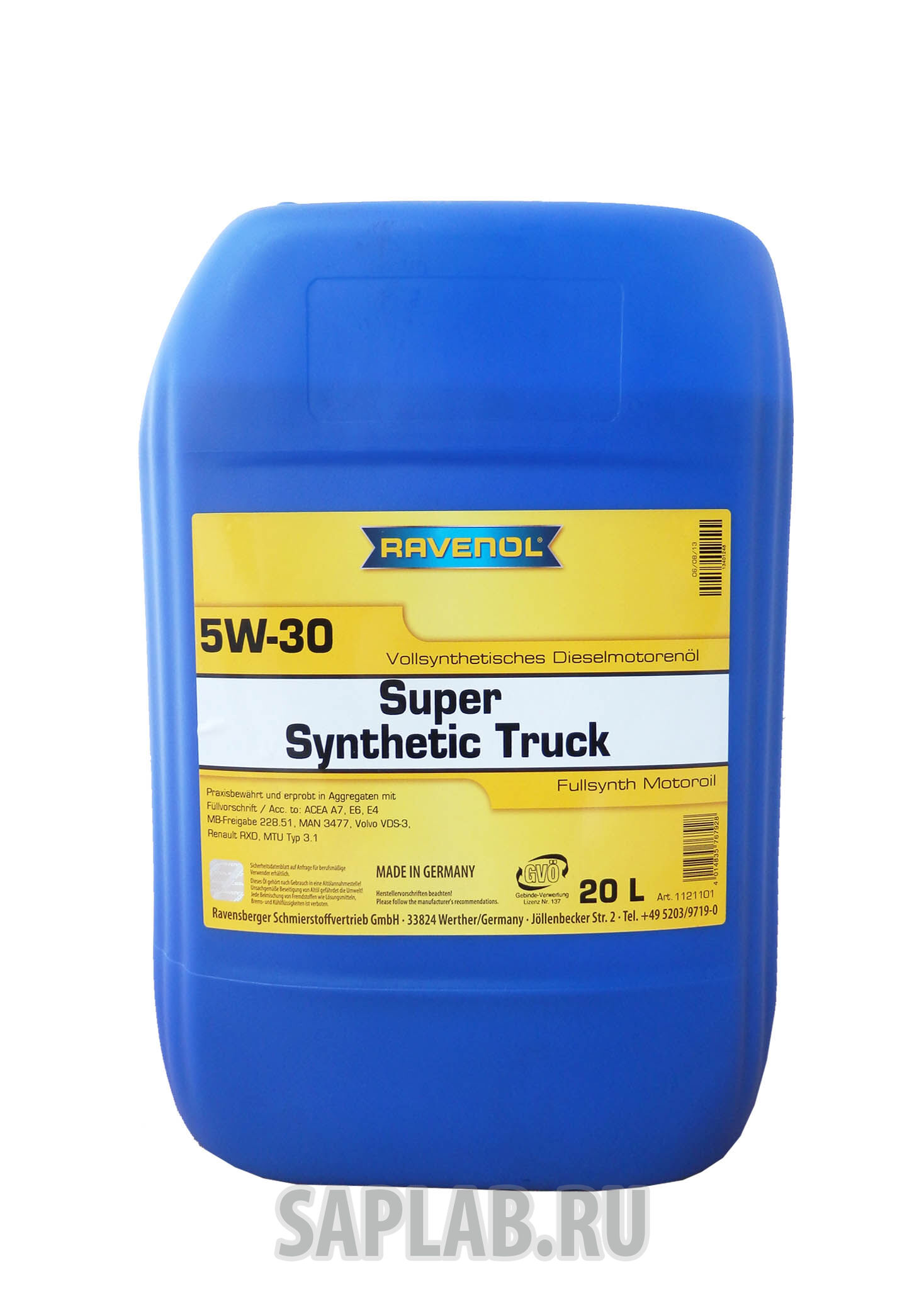 Купить Ravenol 4014835767928 Super Synthetic Truck SAE5W30 (20 л)