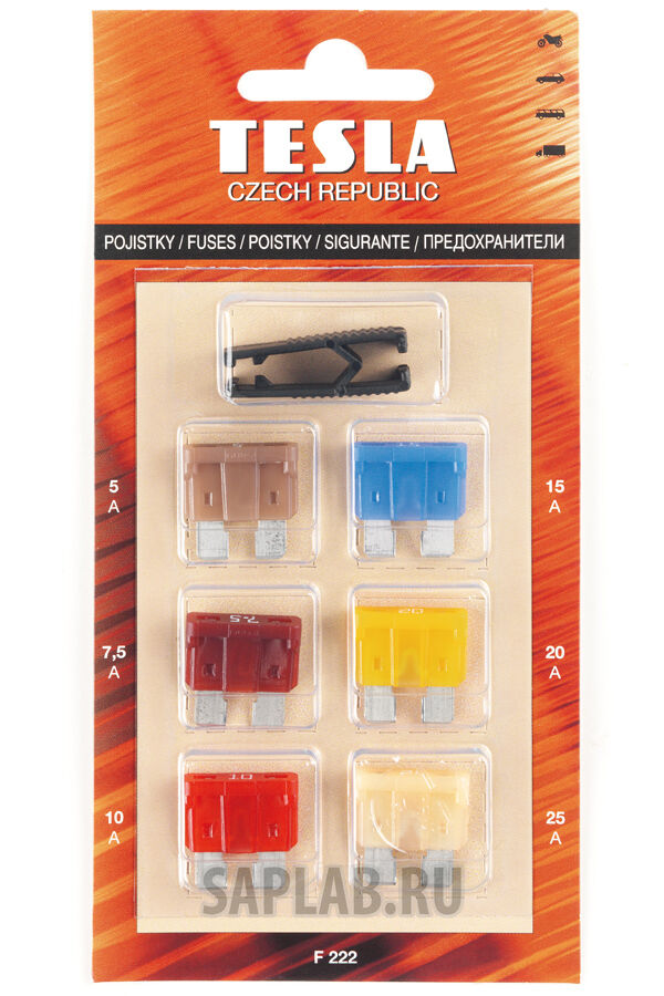 Купить Tesla F222 Предохранители ATO с пинцетом, комплект 6 шт.