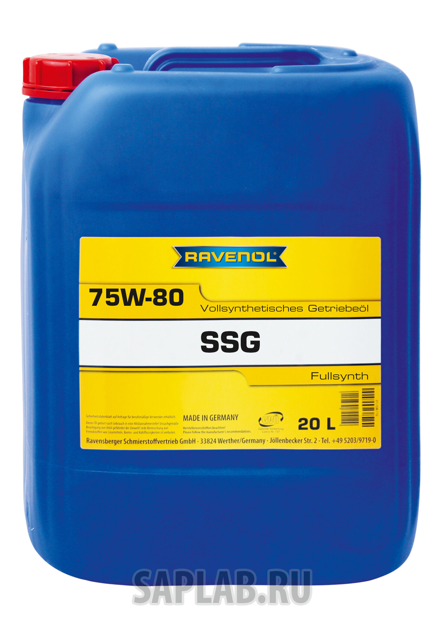 Купить Ravenol 4014835733824 Трансмиссионное масло  SSG SAE 75W-80 (20 л) new