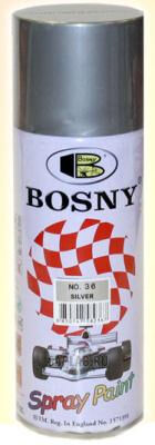 Купить Bosny 36 Краска акриловая (серебро) аэрозоль 400мл