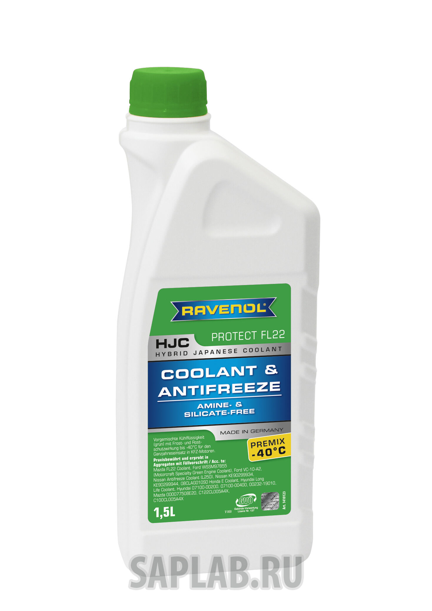 Купить Ravenol 4014835755918 Антифриз готовый к прим. зеленый HJC Hybrid Japanese Coolant Premix -40°C (1,5 л)