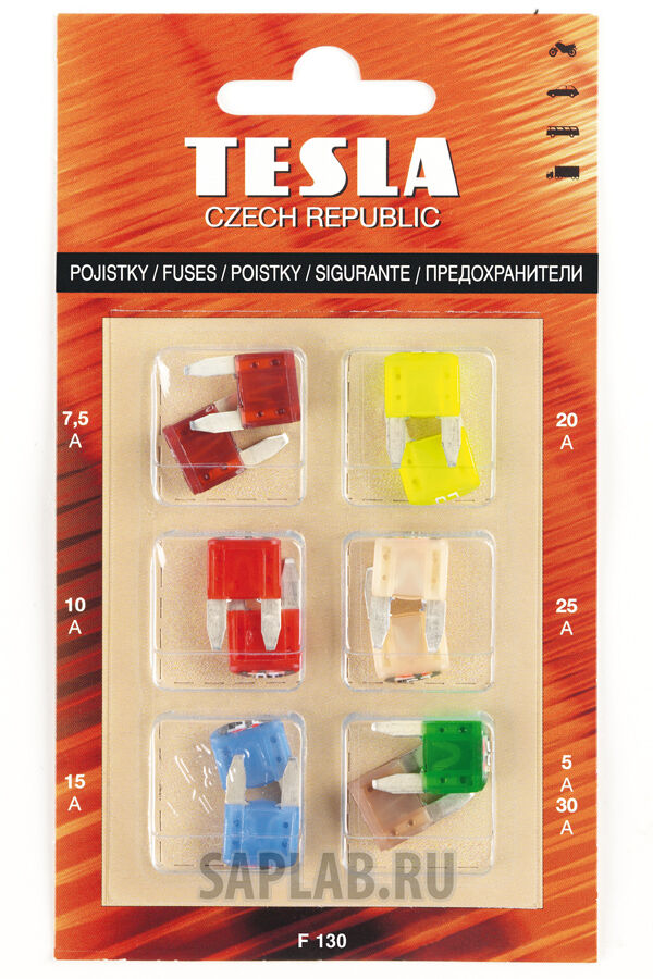 Купить Tesla F130 Предохранители MINI с индикатором LED, комплект 12шт.