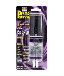 Купить Permatex 84160 Клей Эпоксидный Многоцелевой прозрачный (1 мин.) - шприц 25мл.