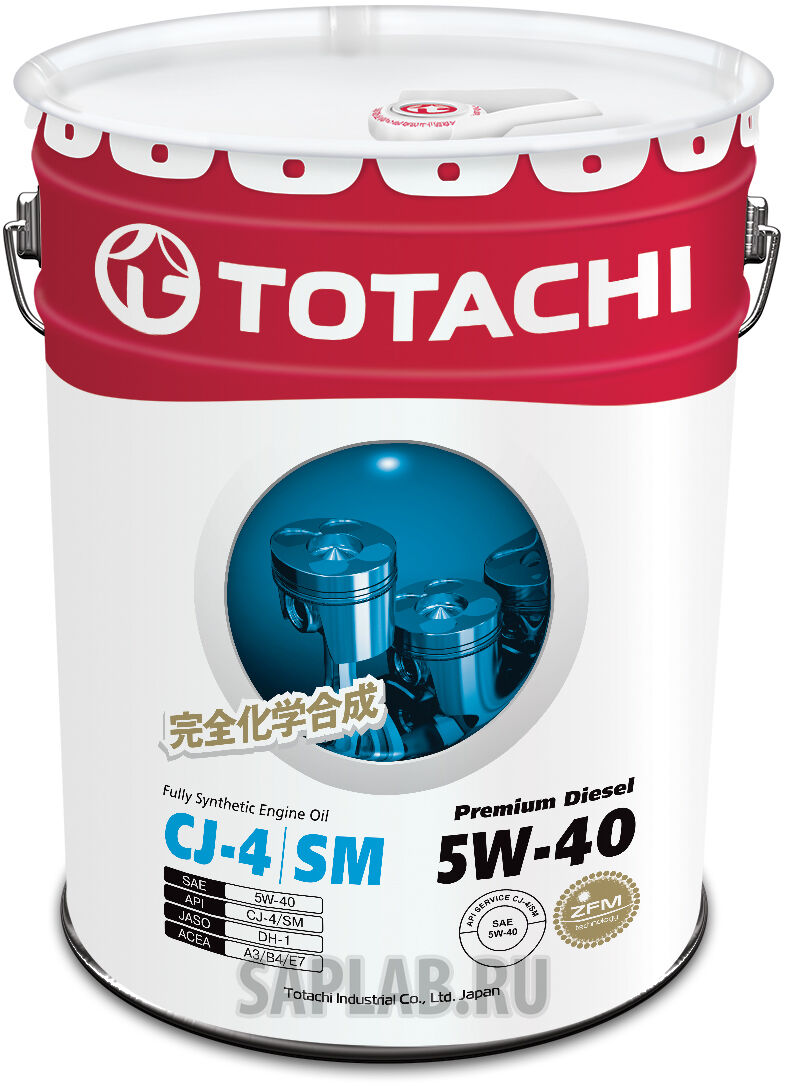 Купить Totachi 4562374690769 Premium Diesel Fully Synthetic CJ-4/SM 5W-40, 20л
