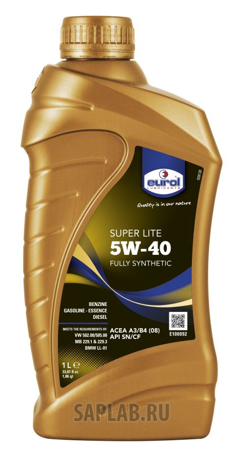Купить Eurol E1000921L  Super Lite 5W-40 SN/CF