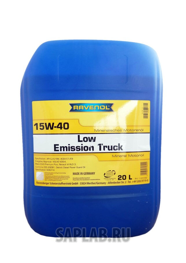 Купить Ravenol 4014835726024 Low Emission Truck SAE 15W-40 (20л) new