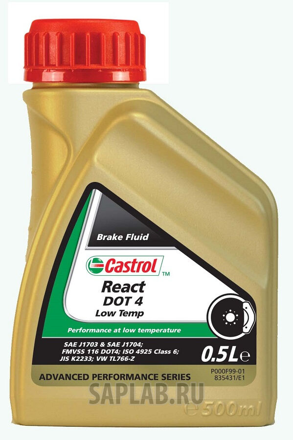 Купить Castrol 15038E Синтетическая тормозная жидкость React Low Temp, 500мл